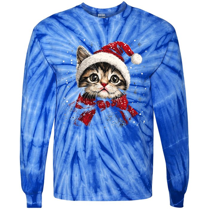 Christmas Meowy Christmas Meaningful Gift Tie-Dye Long Sleeve Shirt