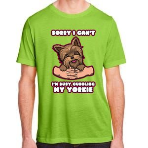 Cuddling My Cute Yorkie Funny Yorkshire Terrier Great Gift Adult ChromaSoft Performance T-Shirt