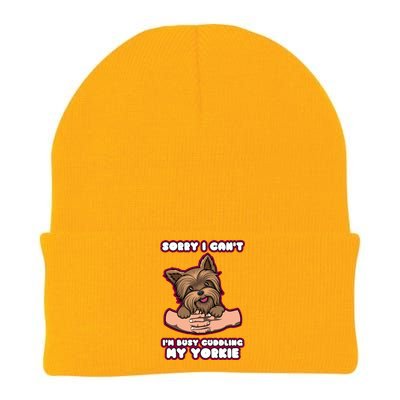 Cuddling My Cute Yorkie Funny Yorkshire Terrier Great Gift Knit Cap Winter Beanie