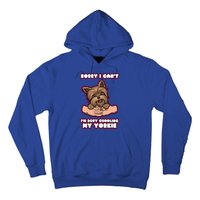 Cuddling My Cute Yorkie Funny Yorkshire Terrier Great Gift Hoodie