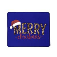 Cute Merry Christmas Leopard Santa Hat Print Xmas Pajamas Gift Mousepad