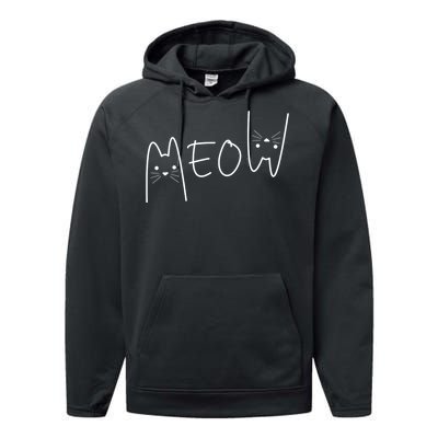 Cute Meow Cats Funny Feline Kitten Cat Performance Fleece Hoodie