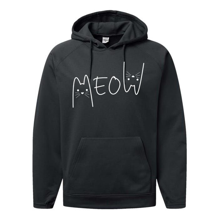 Cute Meow Cats Funny Feline Kitten Cat Performance Fleece Hoodie