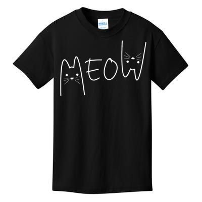 Cute Meow Cats Funny Feline Kitten Cat Kids T-Shirt