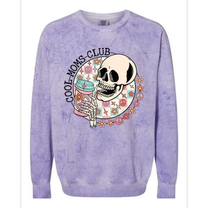 Cool Moms Club Funny Coffee Skeleton Mama Mom Mothers Day Colorblast Crewneck Sweatshirt