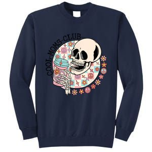 Cool Moms Club Funny Coffee Skeleton Mama Mom Mothers Day Tall Sweatshirt