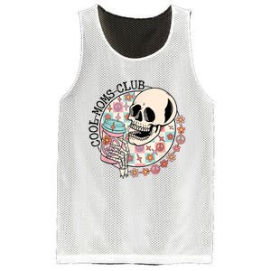 Cool Moms Club Funny Coffee Skeleton Mama Mom Mothers Day Mesh Reversible Basketball Jersey Tank