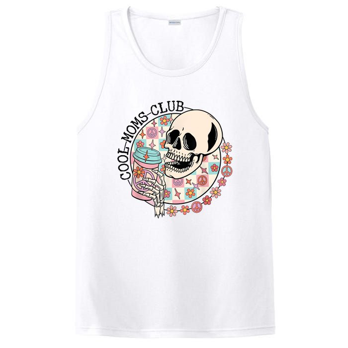 Cool Moms Club Funny Coffee Skeleton Mama Mom Mothers Day PosiCharge Competitor Tank