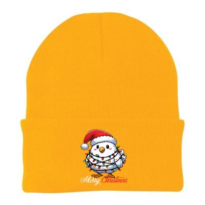 Chicken Merry Christmas Lights Santa Hat Xmas Snow Long Sleeve Knit Cap Winter Beanie