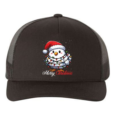 Chicken Merry Christmas Lights Santa Hat Xmas Snow Long Sleeve Yupoong Adult 5-Panel Trucker Hat