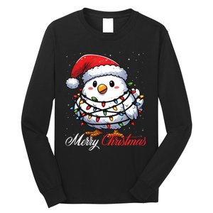 Chicken Merry Christmas Lights Santa Hat Xmas Snow Long Sleeve Long Sleeve Shirt