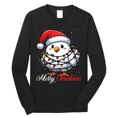 Chicken Merry Christmas Lights Santa Hat Xmas Snow Long Sleeve Long Sleeve Shirt