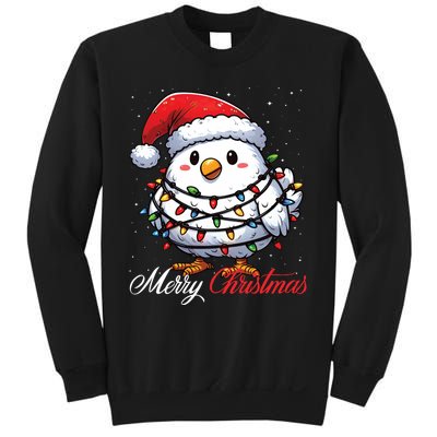 Chicken Merry Christmas Lights Santa Hat Xmas Snow Long Sleeve Sweatshirt