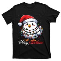 Chicken Merry Christmas Lights Santa Hat Xmas Snow Long Sleeve T-Shirt