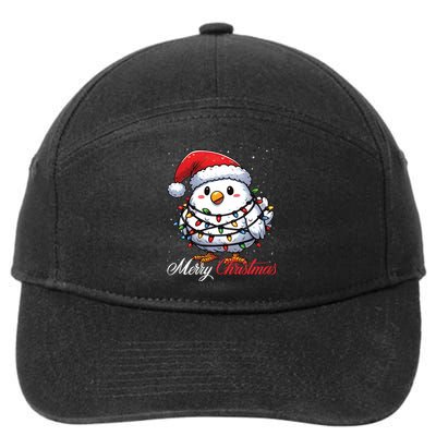 Chicken Merry Christmas Lights Santa Hat Xmas Snow Long Sleeve 7-Panel Snapback Hat