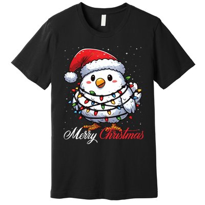 Chicken Merry Christmas Lights Santa Hat Xmas Snow Long Sleeve Premium T-Shirt