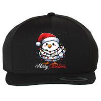 Chicken Merry Christmas Lights Santa Hat Xmas Snow Long Sleeve Wool Snapback Cap