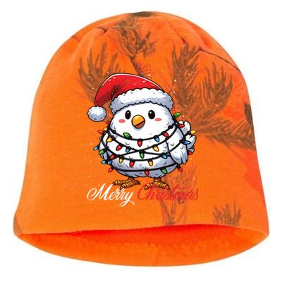 Chicken Merry Christmas Lights Santa Hat Xmas Snow Long Sleeve Kati - Camo Knit Beanie