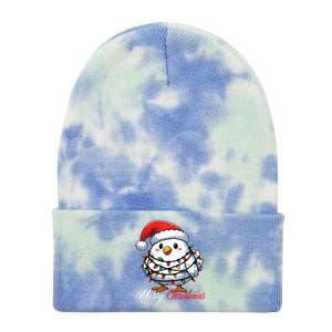 Chicken Merry Christmas Lights Santa Hat Xmas Snow Long Sleeve Tie Dye 12in Knit Beanie