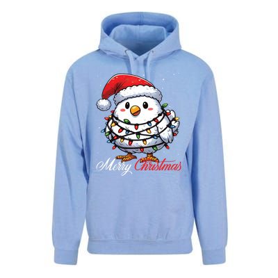 Chicken Merry Christmas Lights Santa Hat Xmas Snow Long Sleeve Unisex Surf Hoodie