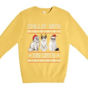 Christmas Meowy Cute Meaningful Gift For Cat Lovers Christmas Cat Gift Premium Crewneck Sweatshirt