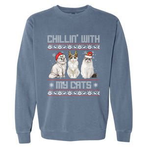 Christmas Meowy Cute Meaningful Gift For Cat Lovers Christmas Cat Gift Garment-Dyed Sweatshirt