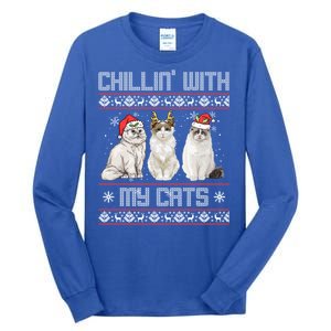 Christmas Meowy Cute Meaningful Gift For Cat Lovers Christmas Cat Gift Tall Long Sleeve T-Shirt