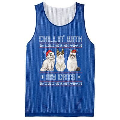 Christmas Meowy Cute Meaningful Gift For Cat Lovers Christmas Cat Gift Mesh Reversible Basketball Jersey Tank