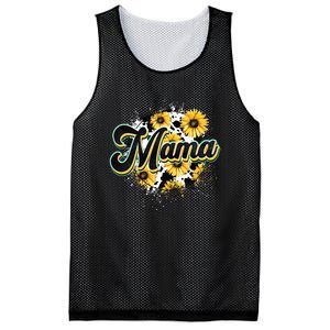 Cute Mama Cow Print Sunflower MotherS Day Mesh Reversible Basketball Jersey Tank