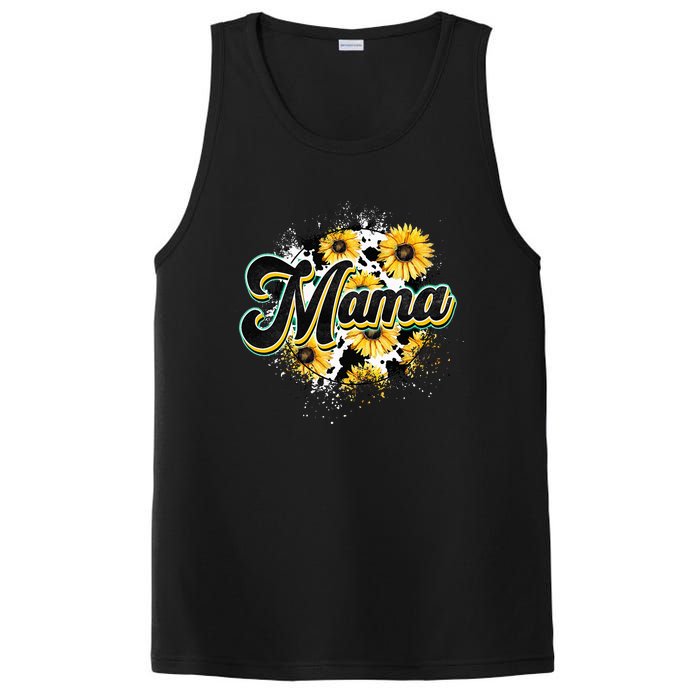 Cute Mama Cow Print Sunflower MotherS Day PosiCharge Competitor Tank