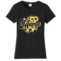 Cute Mama Cow Print Sunflower MotherS Day Women's T-Shirt