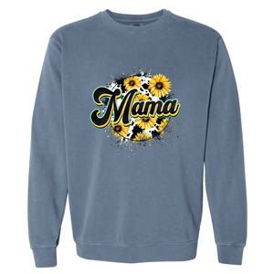 Cute Mama Cow Print Sunflower MotherS Day Garment-Dyed Sweatshirt