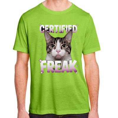 Cat Meme Certified Freak Eat Cement Cursed Cat Funny Adult ChromaSoft Performance T-Shirt