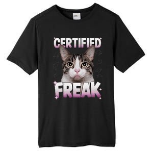 Cat Meme Certified Freak Eat Cement Cursed Cat Funny Tall Fusion ChromaSoft Performance T-Shirt