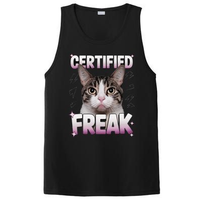 Cat Meme Certified Freak Eat Cement Cursed Cat Funny PosiCharge Competitor Tank