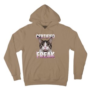 Cat Meme Certified Freak Eat Cement Cursed Cat Funny Hoodie