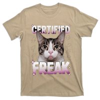 Cat Meme Certified Freak Eat Cement Cursed Cat Funny T-Shirt