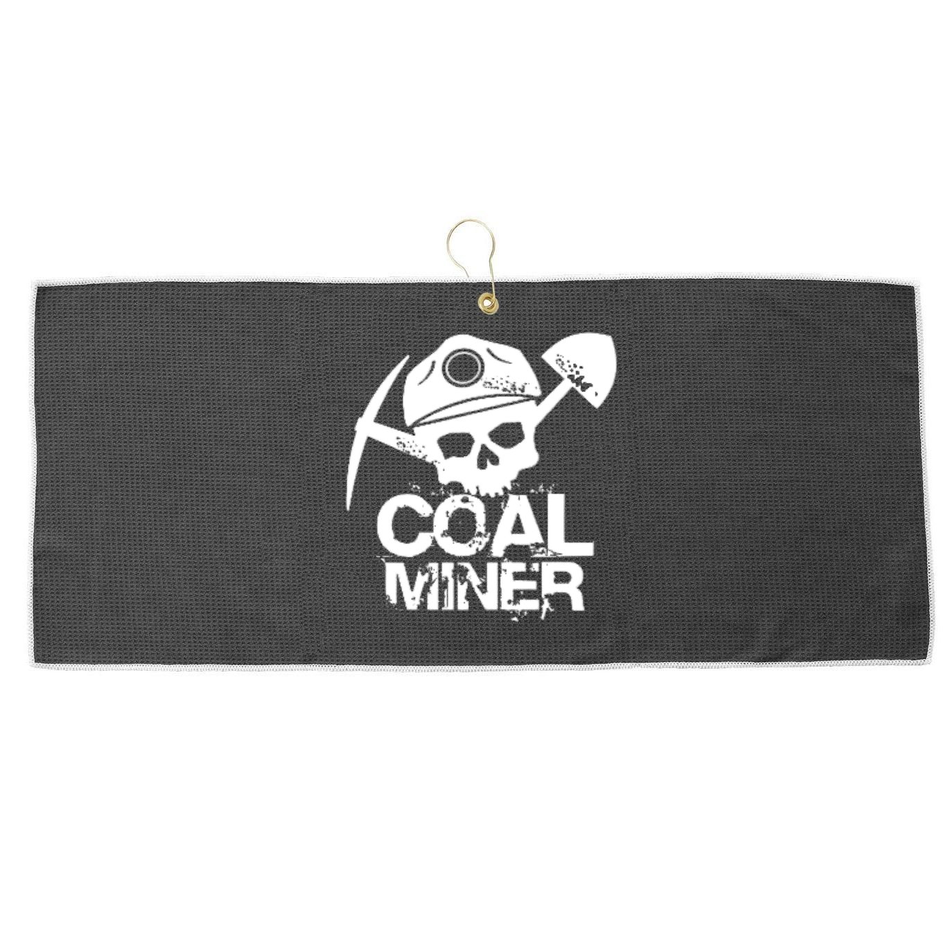 Coal Miner Large Microfiber Waffle Golf Towel