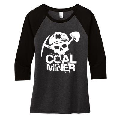 Coal Miner Women's Tri-Blend 3/4-Sleeve Raglan Shirt