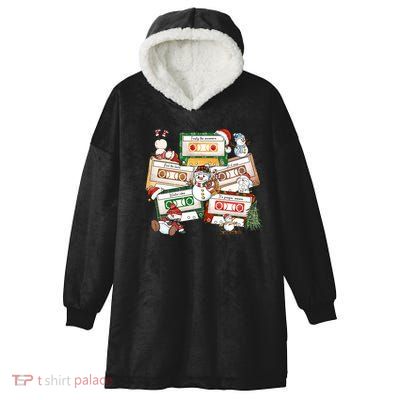 Christmas Music Cassette Tapes Christmas Tree Funny Xmas Gift Hooded Wearable Blanket