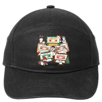 Christmas Music Cassette Tapes Christmas Tree Funny Xmas Gift 7-Panel Snapback Hat
