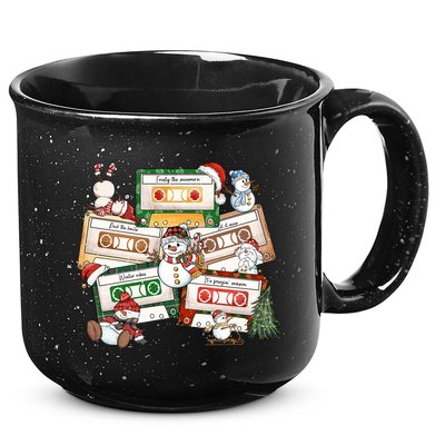 Christmas Music Cassette Tapes Christmas Tree Funny Xmas Gift 15oz Campfire Ceramic Mug