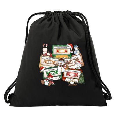 Christmas Music Cassette Tapes Christmas Tree Funny Xmas Gift Drawstring Bag