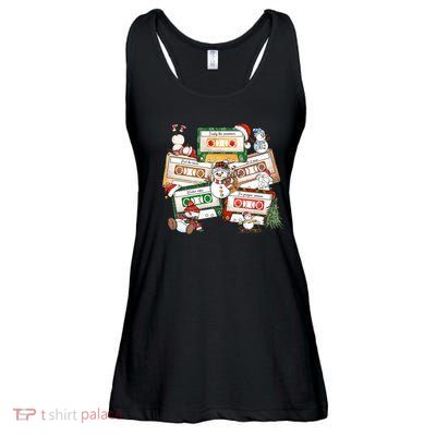 Christmas Music Cassette Tapes Christmas Tree Funny Xmas Gift Ladies Essential Flowy Tank