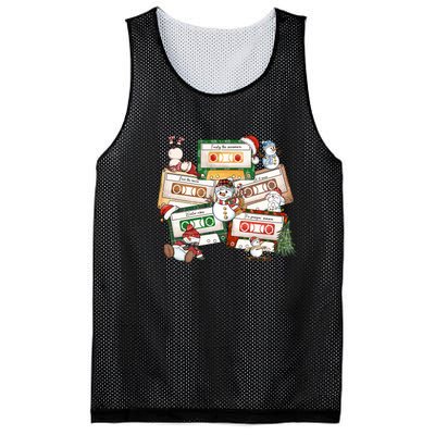 Christmas Music Cassette Tapes Christmas Tree Funny Xmas Gift Mesh Reversible Basketball Jersey Tank