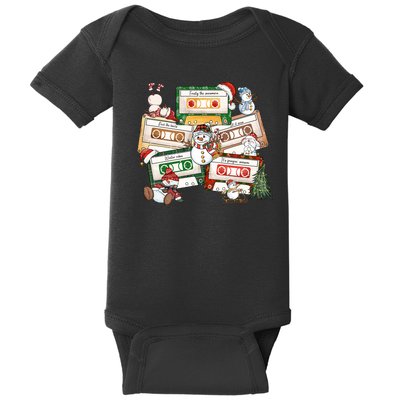 Christmas Music Cassette Tapes Christmas Tree Funny Xmas Gift Baby Bodysuit