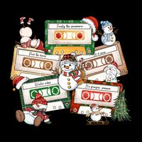 Christmas Music Cassette Tapes Christmas Tree Funny Xmas Gift Womens T-Shirt