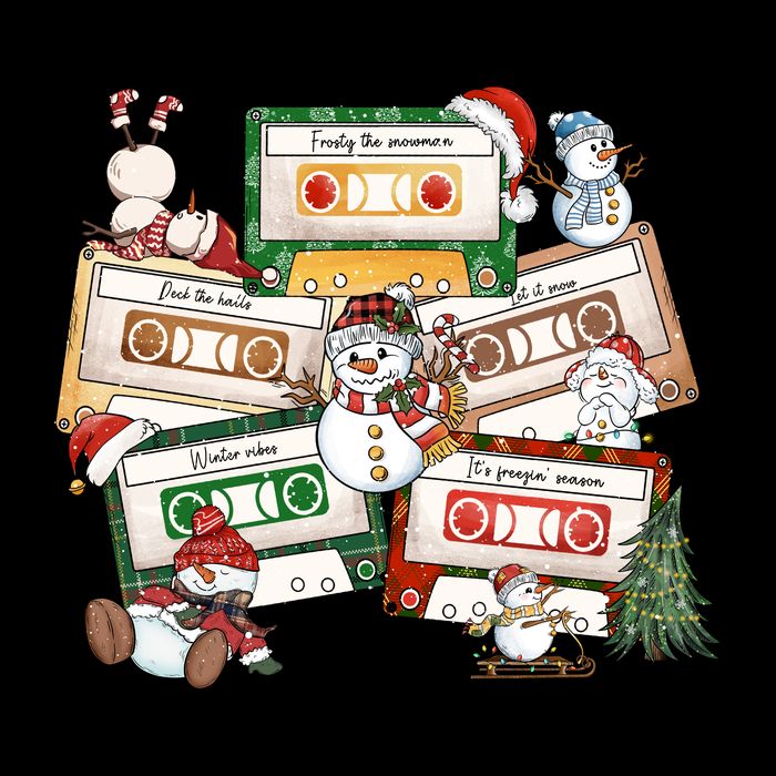 Christmas Music Cassette Tapes Christmas Tree Funny Xmas Gift Womens T-Shirt