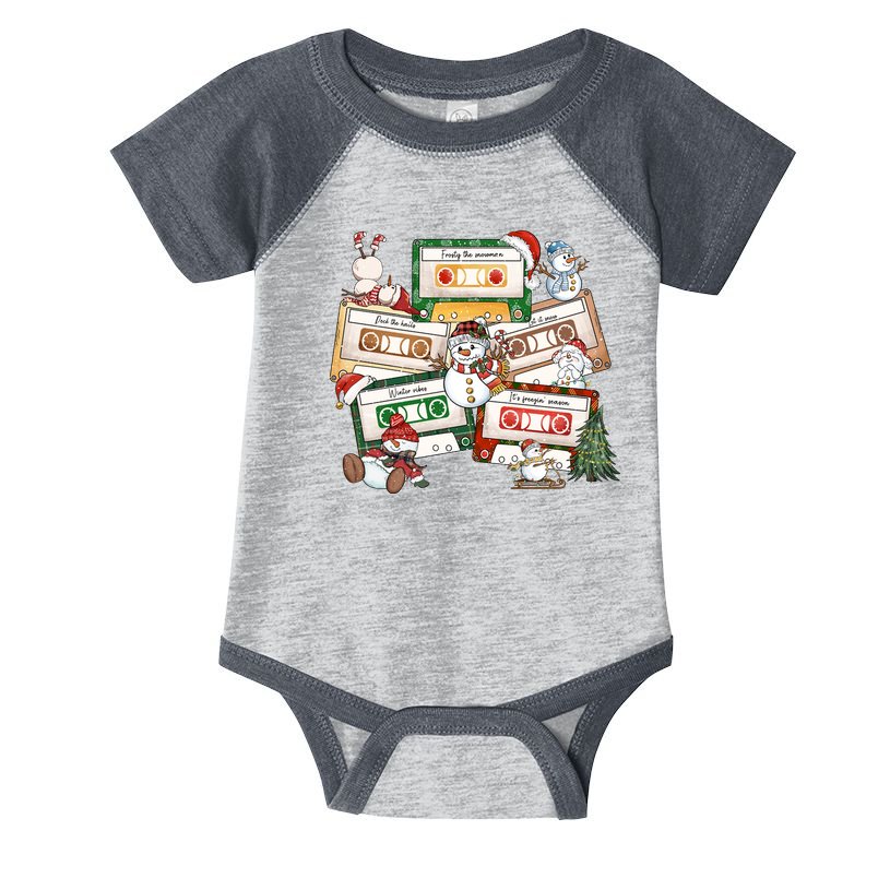 Christmas Music Cassette Tapes Christmas Tree Funny Xmas Gift Infant Baby Jersey Bodysuit