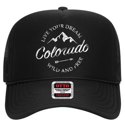 Colorado Mountains High Crown Mesh Back Trucker Hat